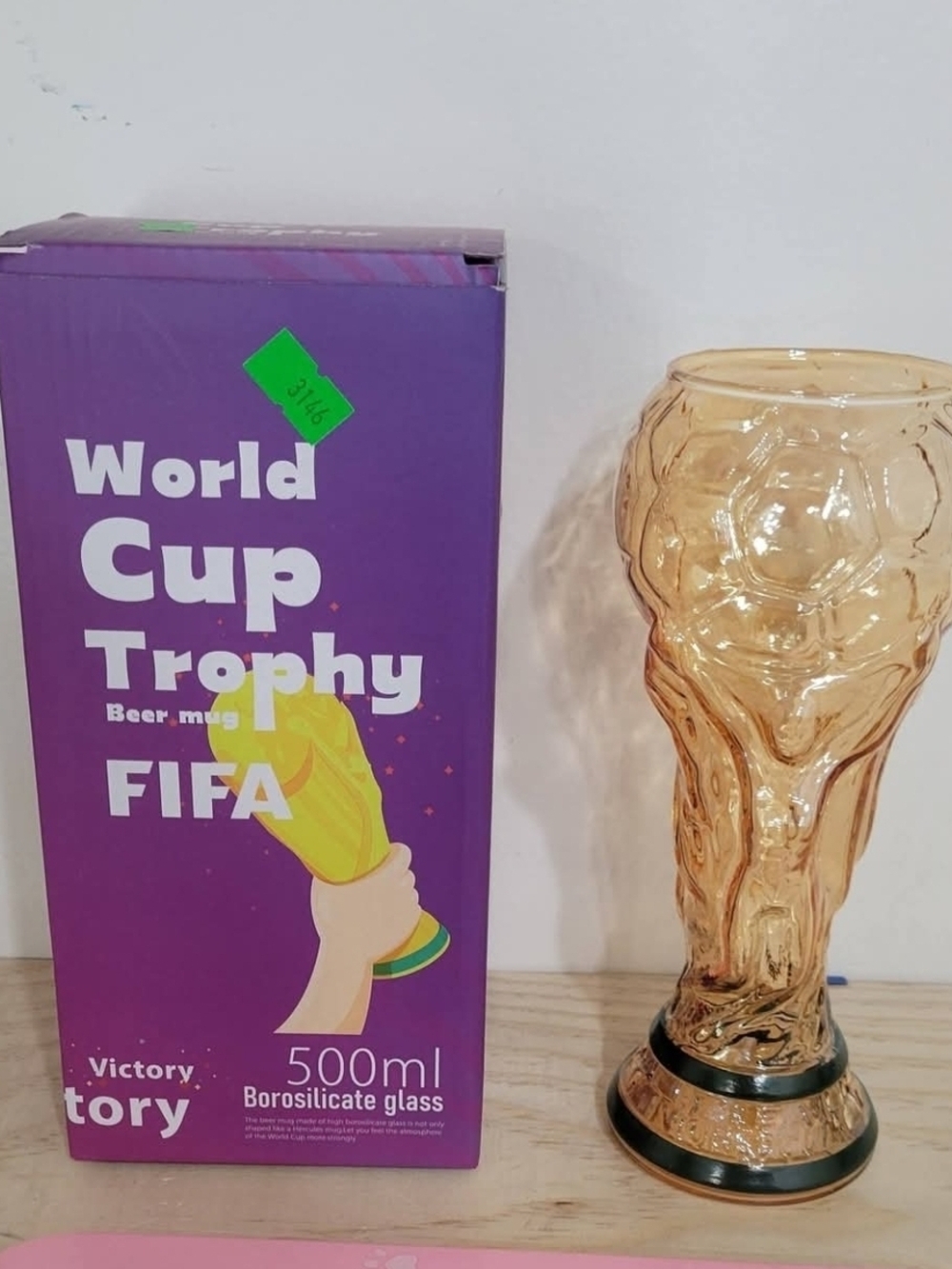 World Cup Trophy Beer Mug - Amber Glass